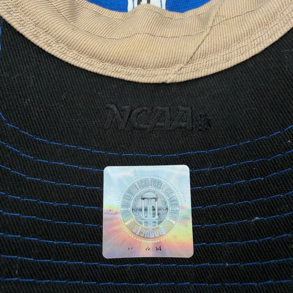 NCAA Kansas Jayhawks Trucker Hat Blue Plaid Brim Mesh Back Signatures Adjustable - Picture 7 of 7